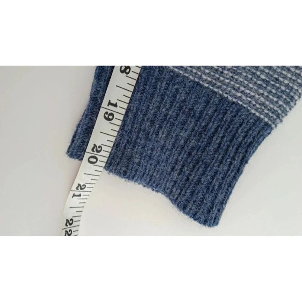 J.Crew XL 100% Lambswool Sweater Blue Gray Textured Knit Dolman Boatneck